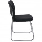 VENUS Καρέκλα Γραφείου Επισκέπτη Στοιβαζόμενη Μέταλλο Χρώμιο Pu Μαύρο c539413
