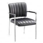 DENIM Πολυθρόνα Γραφείου Επισκέπτη Χρώμιο Pu Μαύρο SET 5τμχ c539414