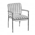 DENIM Πολυθρόνα Γραφείου Επισκέπτη Χρώμιο Pu Μαύρο SET 5τμχ c539414