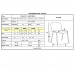 VENUS Καρέκλα Γραφείου Επισκέπτη Στοιβαζόμενη Μέταλλο Χρώμιο Pu Άσπρο c539415