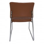 VENUS Καρέκλα Γραφείου Επισκέπτη Στοιβαζόμενη Μέταλλο Χρώμιο Pu Καφέ c539416