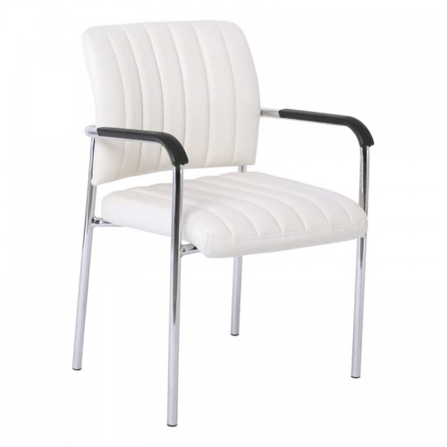 DENIM Πολυθρόνα Γραφείου Επισκέπτη Χρώμιο Pu Άσπρο SET 5τμχ c539417