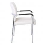 DENIM Πολυθρόνα Γραφείου Επισκέπτη Χρώμιο Pu Άσπρο SET 5τμχ c539417