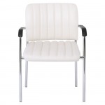 DENIM Πολυθρόνα Γραφείου Επισκέπτη Χρώμιο Pu Άσπρο SET 5τμχ c539417