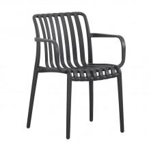 MODA-H Πολυθρόνα Στοιβαζόμενη PP - UV Protection Απόχρωση Ανθρακί c539418