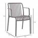 MODA-H Πολυθρόνα Στοιβαζόμενη PP - UV Protection Απόχρωση Ανθρακί c539418