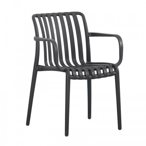 Moderna Πολυθρόνα Στοιβαζόμενη PP UV Protection Απόχρωση Ανθρακί c539459