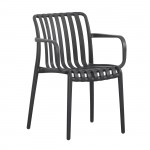 Moderna Πολυθρόνα Στοιβαζόμενη PP UV Protection Απόχρωση Ανθρακί c539459