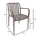 Moderna Πολυθρόνα Στοιβαζόμενη PP UV Protection Απόχρωση Mocha c539466