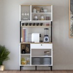 Ντουλάπια κουζίνας Lenner pakoworld λευκό-sonoma 90x45x184εκ c539471