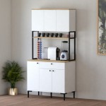 Ντουλάπια κουζίνας Lenner pakoworld λευκό-sonoma 90x45x184εκ c539471