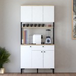 Ντουλάπια κουζίνας Lenner pakoworld λευκό-sonoma 90x45x184εκ c539471