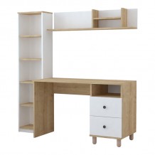 Σύνθεση γραφείου Kontor pakoworld sonoma-λευκό 160x50x162εκ c539472