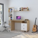 Σύνθεση γραφείου Kontor pakoworld sonoma-λευκό 160x50x162εκ c539472