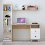Σύνθεση γραφείου Kontor pakoworld sonoma-λευκό 160x50x162εκ c539472