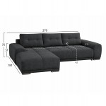 ΚΑΝΑΠΕΣ ΚΡΕΒΑΤΙ ΑΡΙΣΤΕΡΗ ΓΩΝΙΑ COMFYRA HM3336 01L ΓΚΡΙ ΥΦΑΣΜΑ 270x181x75Υεκ c539480