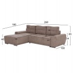 ΚΑΝΑΠΕΣ ΚΡΕΒΑΤΙ ΑΡΙΣΤΕΡΗ ΓΩΝΙΑ COMFYRA HM3336 03L ΜΠΕΖ ΥΦΑΣΜΑ 268x180x83Υεκ c539481