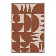 GEOMETRIC CUBISM ΠΙΝΑΚΑΣ ΔΙΑΚΟΣΜΗΣΗΣ 83x123x4cm ΚΑΜΒΑΣ TERRACOTTA ΞΥΛΟ ΦΥΣΙΚΟ c539487