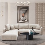 Γωνιακός καναπές Gianco pakoworld αναστρέψιμος ύφασμα μπεζ 298x208x85εκ c539512