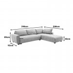 Γωνιακός καναπές Gianco pakoworld αναστρέψιμος ύφασμα μπεζ 298x208x85εκ c539512