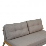 Καναπές 2θέσιος-κρεβάτι Fancy pakoworld ύφασμα σε μπεζ απόχρωση με φυσικό πόδι 150x92x77εκ c539514