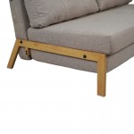 Καναπές 2θέσιος-κρεβάτι Fancy pakoworld ύφασμα σε μπεζ απόχρωση με φυσικό πόδι 150x92x77εκ c539514