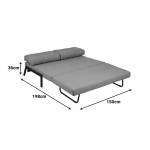 Καναπές 2θέσιος-κρεβάτι Fancy pakoworld ύφασμα σε μπεζ απόχρωση με φυσικό πόδι 150x92x77εκ c539514