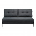 Καναπές 2θέσιος-κρεβάτι Fancy pakoworld ύφασμα σε ανθρακί απόχρωση με μαύρο πόδι 150x92x77εκ c539517