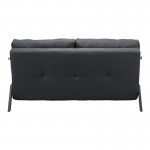 Καναπές 2θέσιος-κρεβάτι Fancy pakoworld ύφασμα σε ανθρακί απόχρωση με μαύρο πόδι 150x92x77εκ c539517