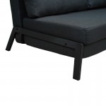 Καναπές 2θέσιος-κρεβάτι Fancy pakoworld ύφασμα σε ανθρακί απόχρωση με μαύρο πόδι 150x92x77εκ c539517