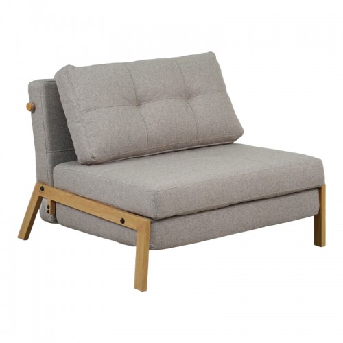 Πολυθρόνα-κρεβάτι Fancy pakoworld ύφασμα σε μπεζ απόχρωση με φυσικό πόδι 95x98x70εκ c539519