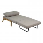 Πολυθρόνα-κρεβάτι Fancy pakoworld ύφασμα σε μπεζ απόχρωση με φυσικό πόδι 95x98x70εκ c539519