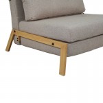 Πολυθρόνα-κρεβάτι Fancy pakoworld ύφασμα σε μπεζ απόχρωση με φυσικό πόδι 95x98x70εκ c539519