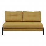 Καναπές 2θέσιος-κρεβάτι Fancy pakoworld ύφασμα σε κίτρινη απόχρωση με μαύρο πόδι 150x92x77εκ c539520