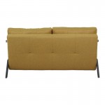 Καναπές 2θέσιος-κρεβάτι Fancy pakoworld ύφασμα σε κίτρινη απόχρωση με μαύρο πόδι 150x92x77εκ c539520