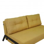 Καναπές 2θέσιος-κρεβάτι Fancy pakoworld ύφασμα σε κίτρινη απόχρωση με μαύρο πόδι 150x92x77εκ c539520