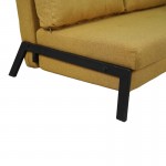 Καναπές 2θέσιος-κρεβάτι Fancy pakoworld ύφασμα σε κίτρινη απόχρωση με μαύρο πόδι 150x92x77εκ c539520