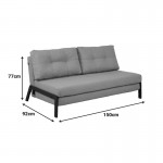 Καναπές 2θέσιος-κρεβάτι Fancy pakoworld ύφασμα σε κίτρινη απόχρωση με μαύρο πόδι 150x92x77εκ c539520