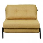 Πολυθρόνα-κρεβάτι Fancy pakoworld ύφασμα σε κίτρινη απόχρωση με μαύρο πόδι 95x98x70εκ c539521