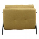 Πολυθρόνα-κρεβάτι Fancy pakoworld ύφασμα σε κίτρινη απόχρωση με μαύρο πόδι 95x98x70εκ c539521