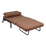 Πολυθρόνα-κρεβάτι Fancy pakoworld ύφασμα σε απόχρωση καφέ με μαύρο πόδι 95x98x70εκ c539524