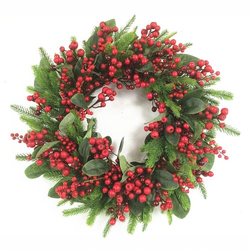 NIVAL ΧΡΙΣΤΟΥΓΕΝΝΙΑΤΙΚΟ ΣΤΕΦΑΝΙ ΜΕ ΓΚΙ 71x71cm POLYFOAM ΠΡΑΣΙΝΟ ΚΟΚΚΙΝΟ PVC c539535