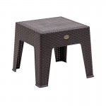 RATTAN Τραπεζάκι Βοηθητικό - Ξαπλώστρας Στοιβαζόμενο PP-UV Rattan Look Καφέ c539604