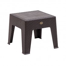 RATTAN Τραπεζάκι Βοηθητικό - Ξαπλώστρας Στοιβαζόμενο PP-UV Rattan Look Καφέ c539604