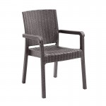 LORA Pro Πολυθρόνα Κήπου - Βεράντας Στοιβαζόμενη PP-UV Rattan Look Καφέ c539606