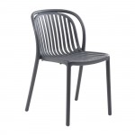 POCO Καρέκλα Κήπου-Βεράντας Στοιβαζόμενη PP-UV Απόχρωση Ανθρακί c539615