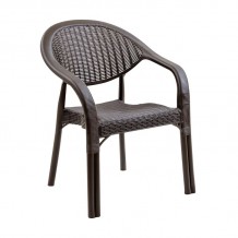 Bibo Pro Πολυθρόνα Κήπου Βεράντας Στοιβαζόμενη PP UV Rattan Look Καφέ c539689