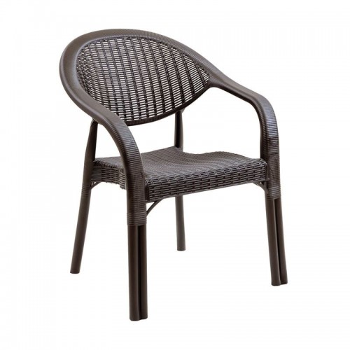Bibo Pro Πολυθρόνα Κήπου Βεράντας Στοιβαζόμενη PP UV Rattan Look Καφέ c539689