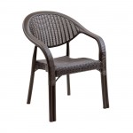 Bibo Pro Πολυθρόνα Κήπου Βεράντας Στοιβαζόμενη PP UV Rattan Look Καφέ c539689