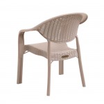 Bibo Pro Πολυθρόνα Κήπου Βεράντας Στοιβαζόμενη PP UV Rattan Look Cappuccino c539690